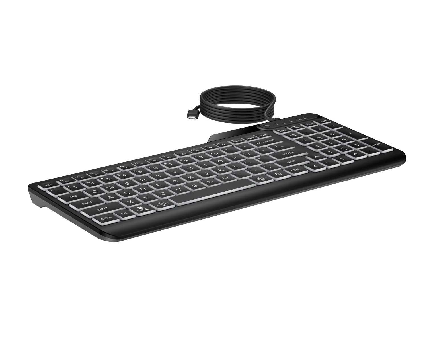Teclado com Fios HP 400 Retroiluminado USB Preto Tamanho Completo - Imagem 2