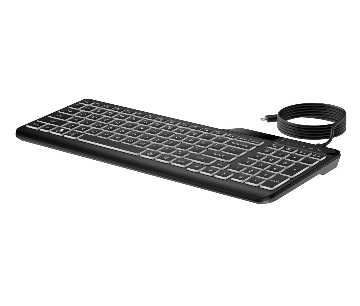 Teclado com Fios HP 400 Retroiluminado USB Preto Tamanho Completo - Imagem 6