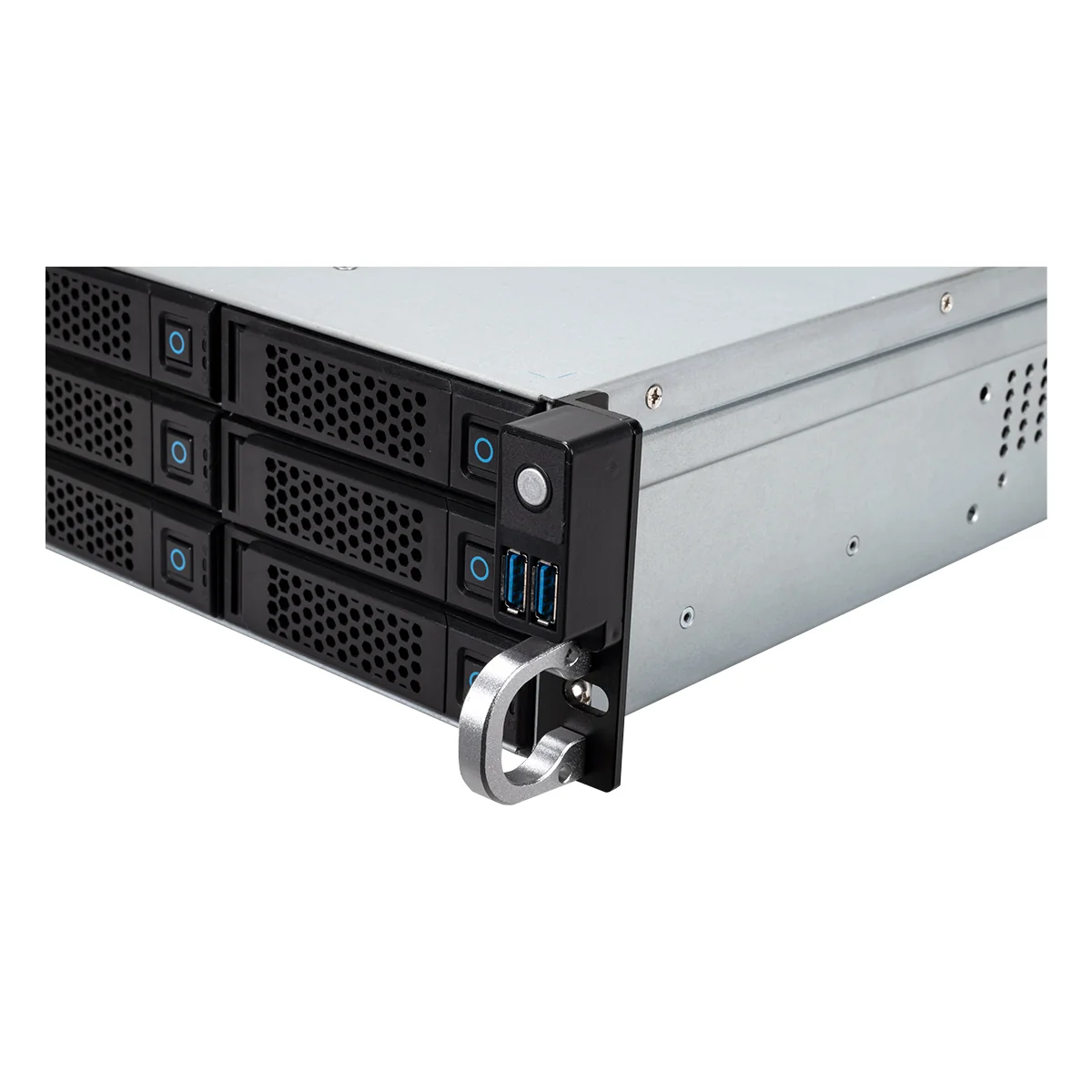 Caixa Rack UNYKAch Server PRO 2U HSW6212 12 Baías Hot-Swap Backplane 6GB Preto e Prateado - Imagem 3