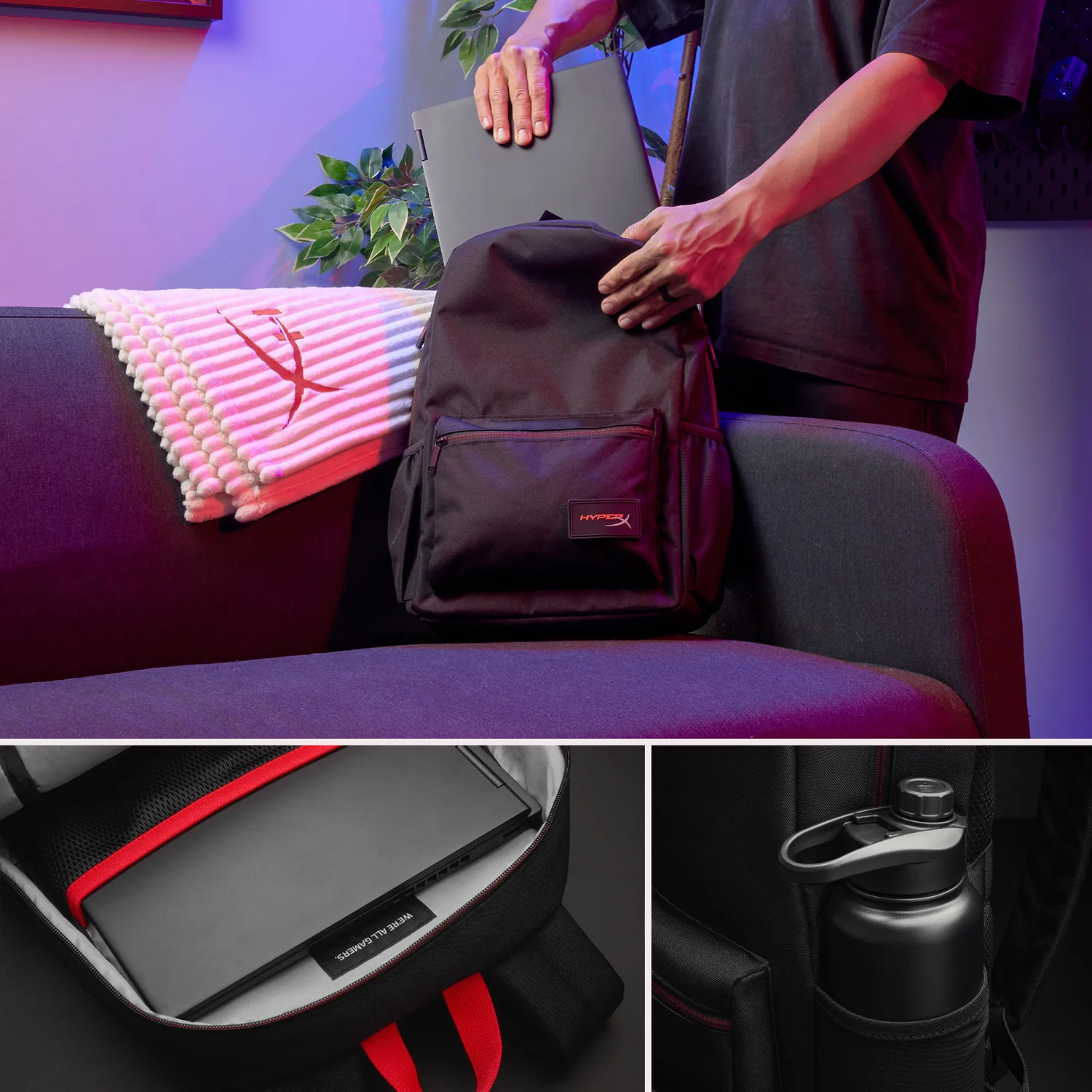 Mochila para Portátil HyperX Delta 16 Polegadas Resistente à Água - Imagem 4