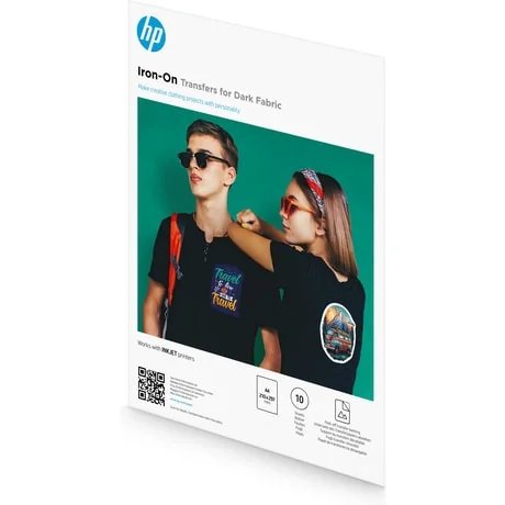 Papel transfer HP Iron-On para tecido escuro A4 10 folhas 8L1U7A - Imagem 2