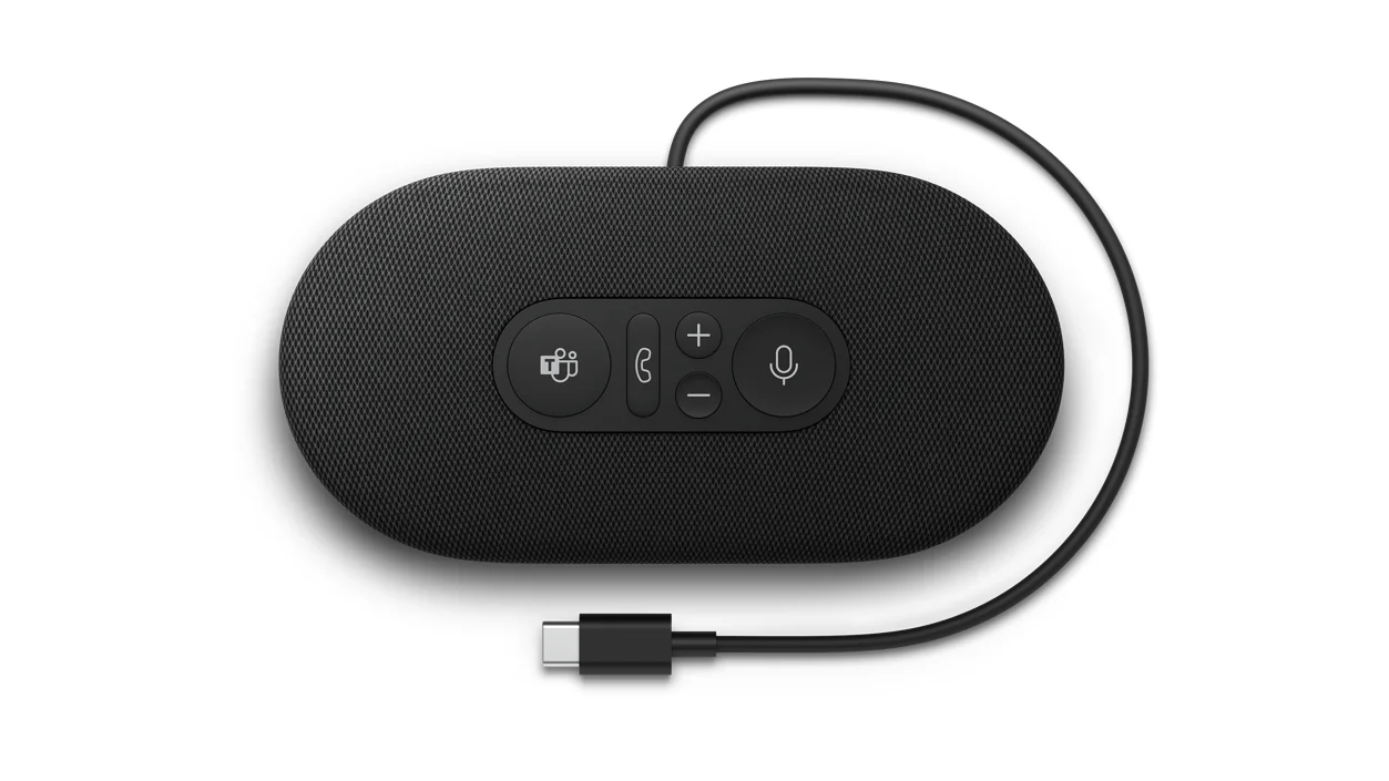 Coluna de Som Microsoft Modern USB-C Speaker Preta para Microsoft Teams
