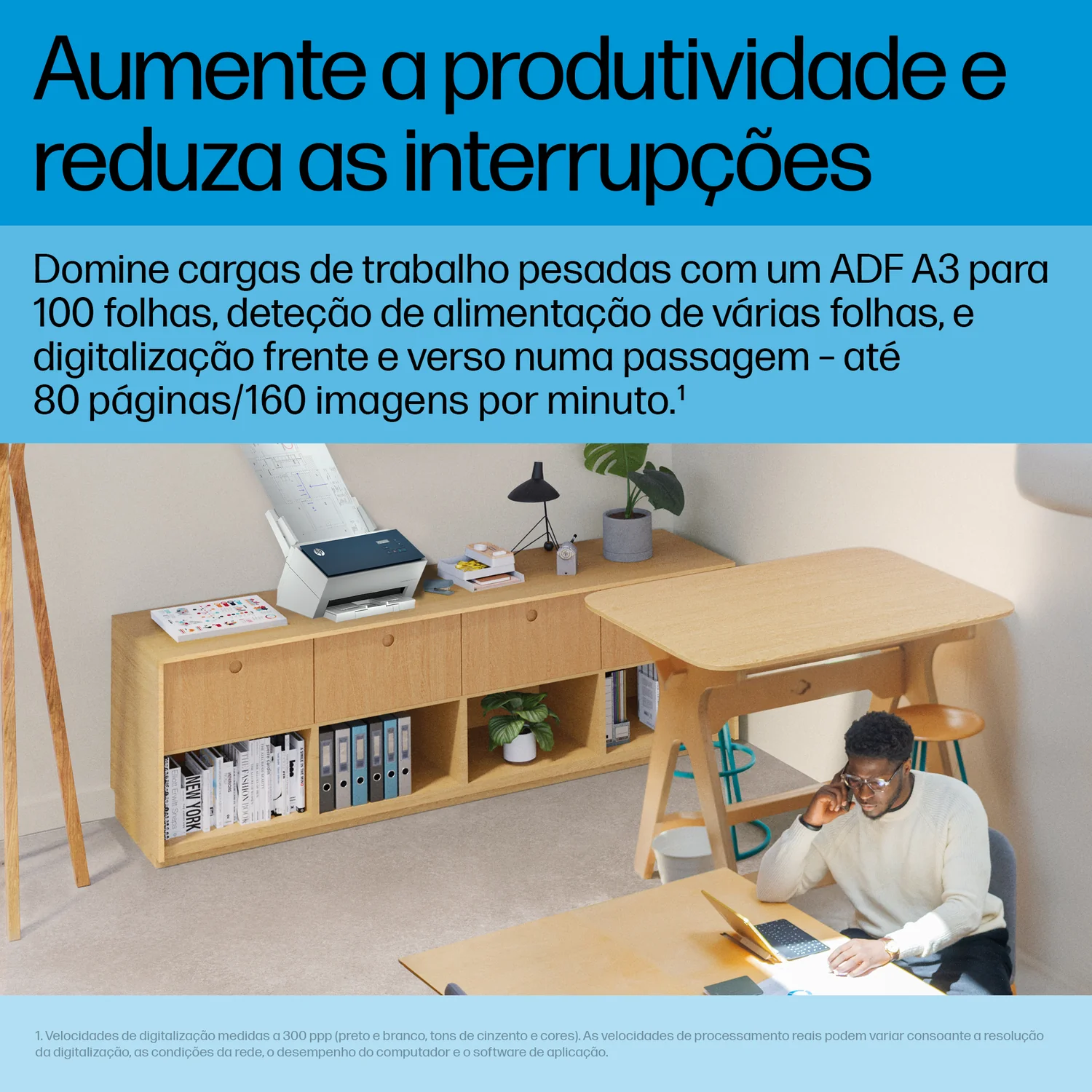 Scanner Profissional HP ScanJet Enterprise Flow 9000 s1 A3 Duplex 80 ppm USB 3.2 - Imagem 5