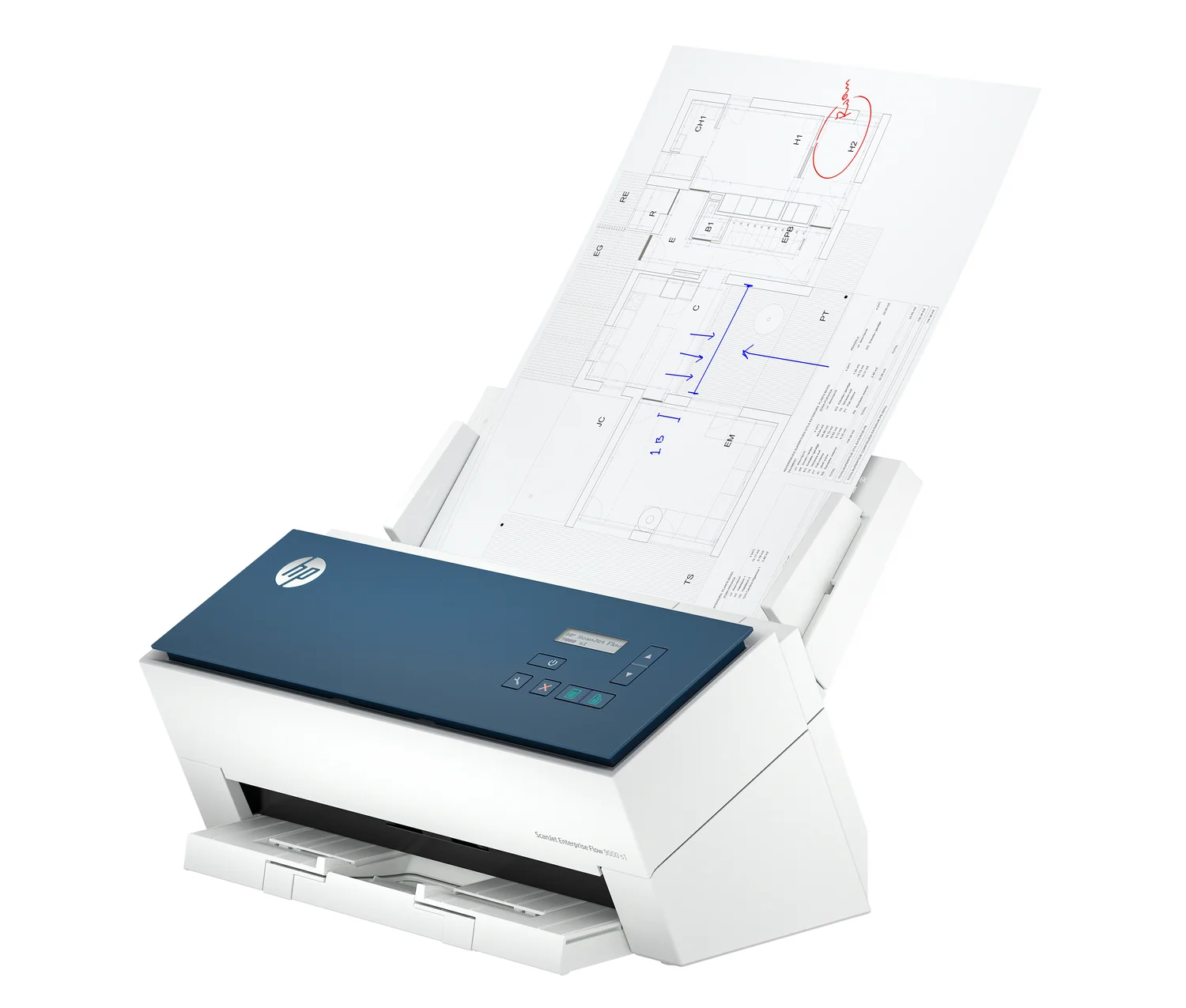 Scanner Profissional HP ScanJet Enterprise Flow 9000 s1 A3 Duplex 80 ppm USB 3.2 - Imagem 10