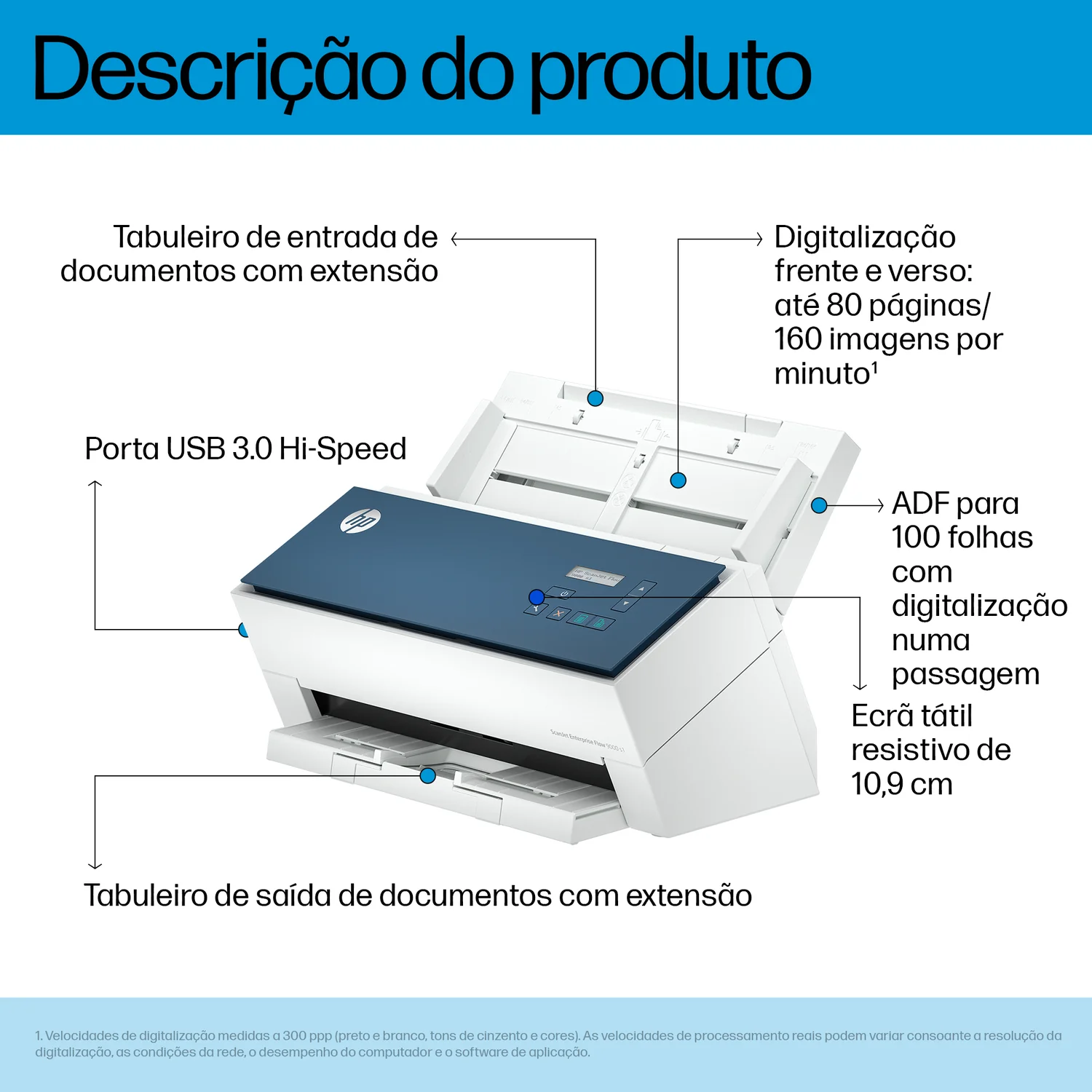 Scanner HP ScanJet Enterprise Flow N9000 sn1 A3 600 DPI Duplex - Imagem 3