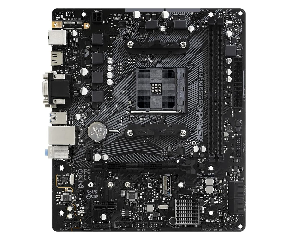 Motherboard ASRock B550M-HDV AMD AM4 DDR4 Micro-ATX HDMI DVI VGA - Imagem 2
