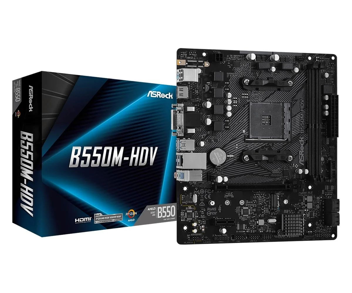Motherboard ASRock B550M-HDV AMD AM4 DDR4 Micro-ATX HDMI DVI VGA