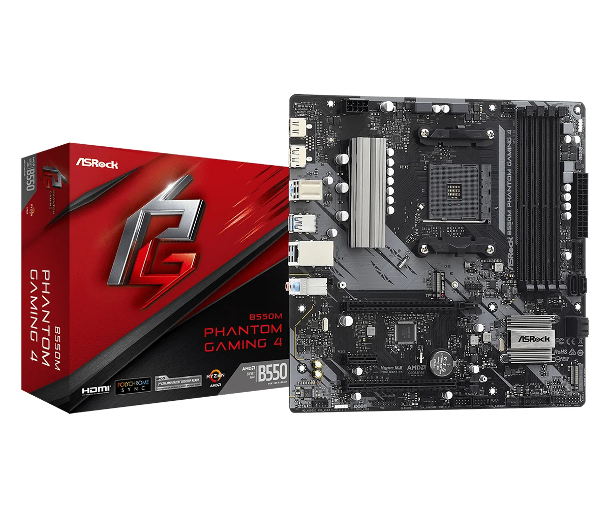 Motherboard ASRock B550M Phantom Gaming 4 AM4 4x DDR4