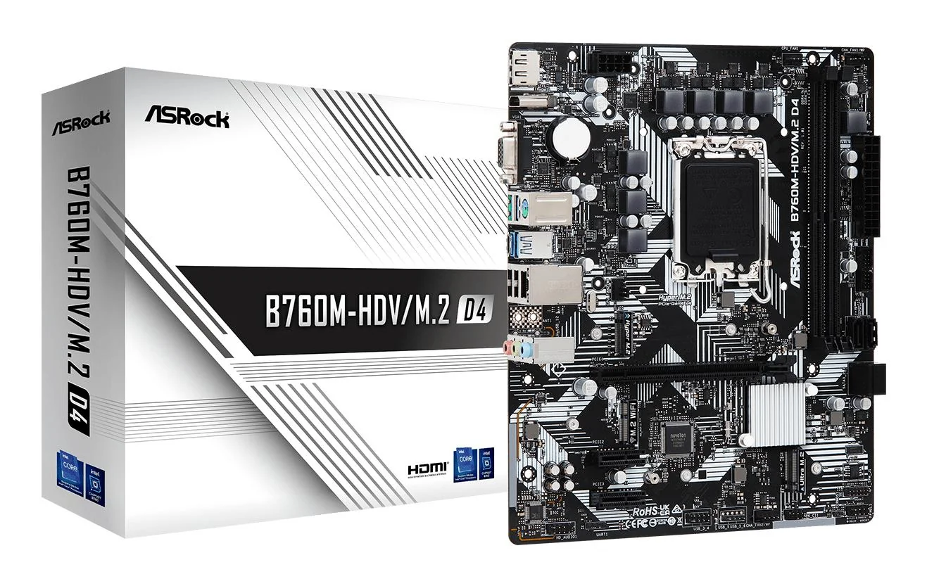 Motherboard ASRock B760M-HDV/M.2 D4 Intel B760 LGA 1700 DDR4 Micro-ATX