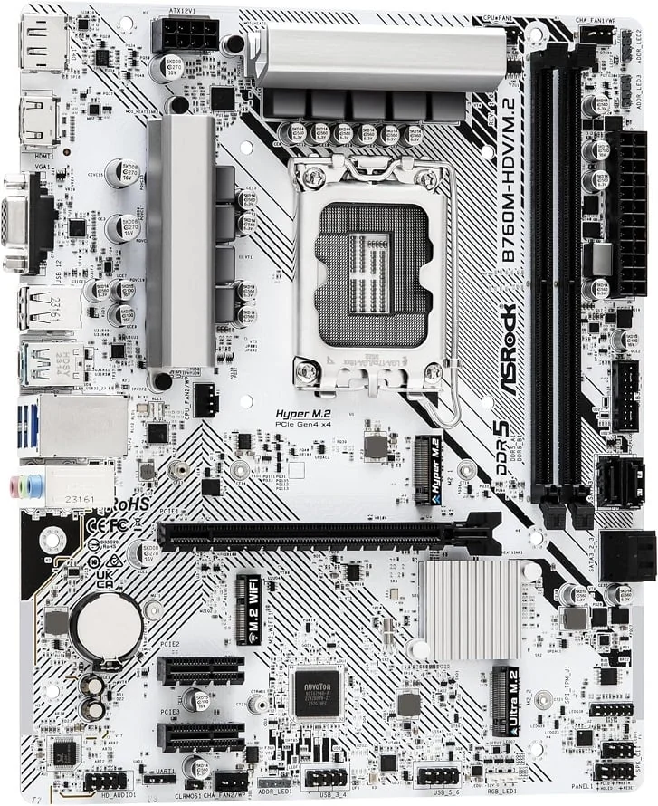 Motherboard ASRock B760M-HDV/M.2 D5 Intel LGA1700 Micro ATX DDR5 - Imagem 2