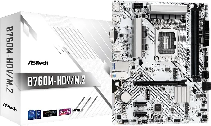 Motherboard ASRock B760M-HDV/M.2 D5 Intel LGA1700 Micro ATX DDR5 - Imagem 1