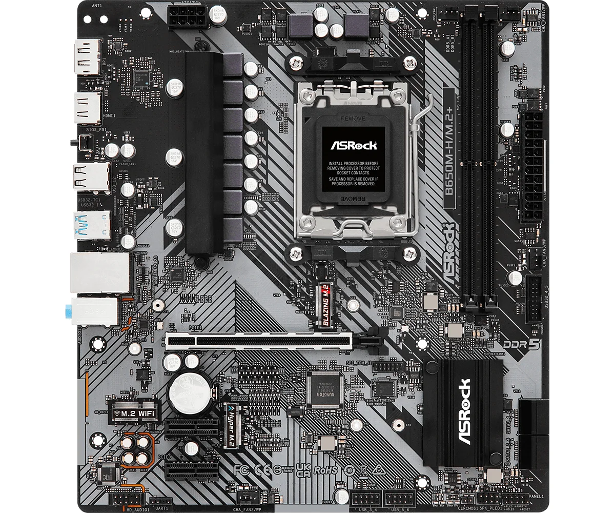 Motherboard ASRock B650M-H/M.2+ AM5 2x DDR5 Micro-ATX