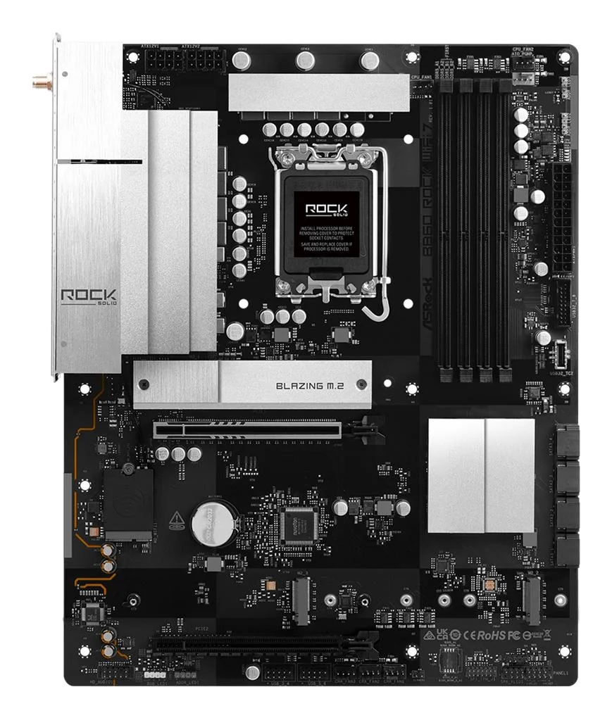Motherboard ASRock B860 ROCK WIFI 7 Intel LGA1851 DDR5 Wi-Fi 7