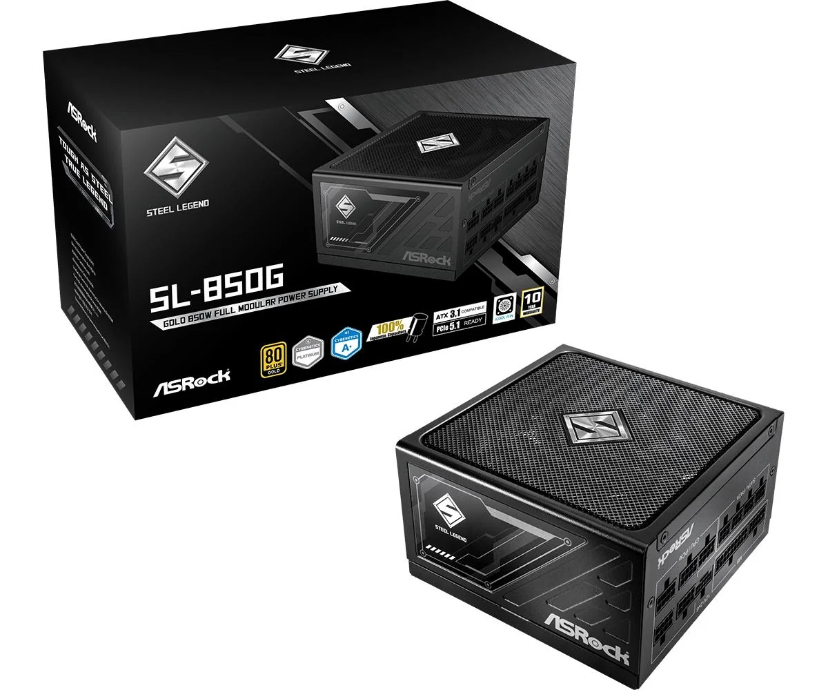 Fonte de alimentação ASRock SL-850G Steel Legend 850W 80 Plus Gold