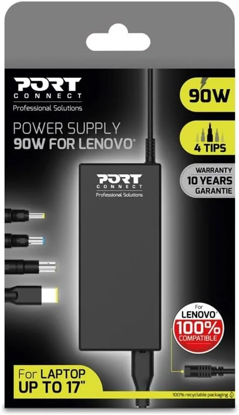 Carregador Port Designs 90W para Portáteis Lenovo 19V 4,74A com 10 Anos Garantia - Imagem 4