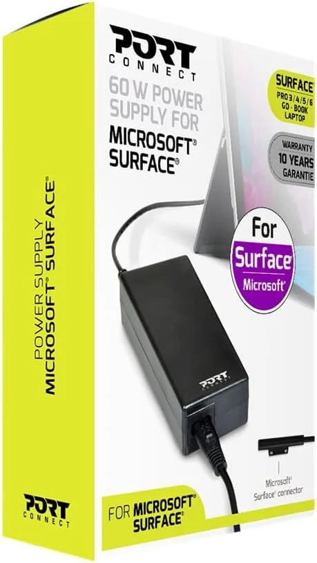 Fonte de Alimentação Port Designs 60W Microsoft Surface Pro Laptop EU Plug Conector Dedicado - Imagem 4