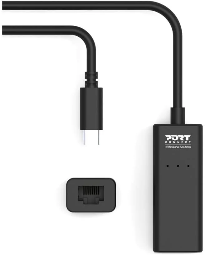 Adaptador de Rede Port Designs USB-C para RJ-45 Ethernet Preto - Imagem 3
