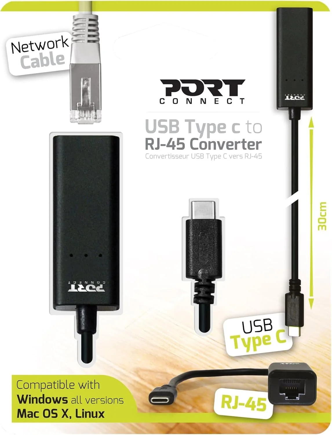 Adaptador de Rede Port Designs USB-C para RJ-45 Ethernet Preto - Imagem 6