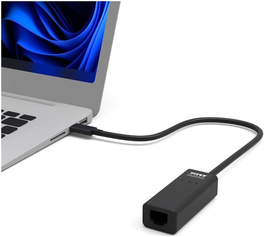 Adaptador de Rede Port Designs USB-C para RJ-45 Ethernet Preto - Imagem 2