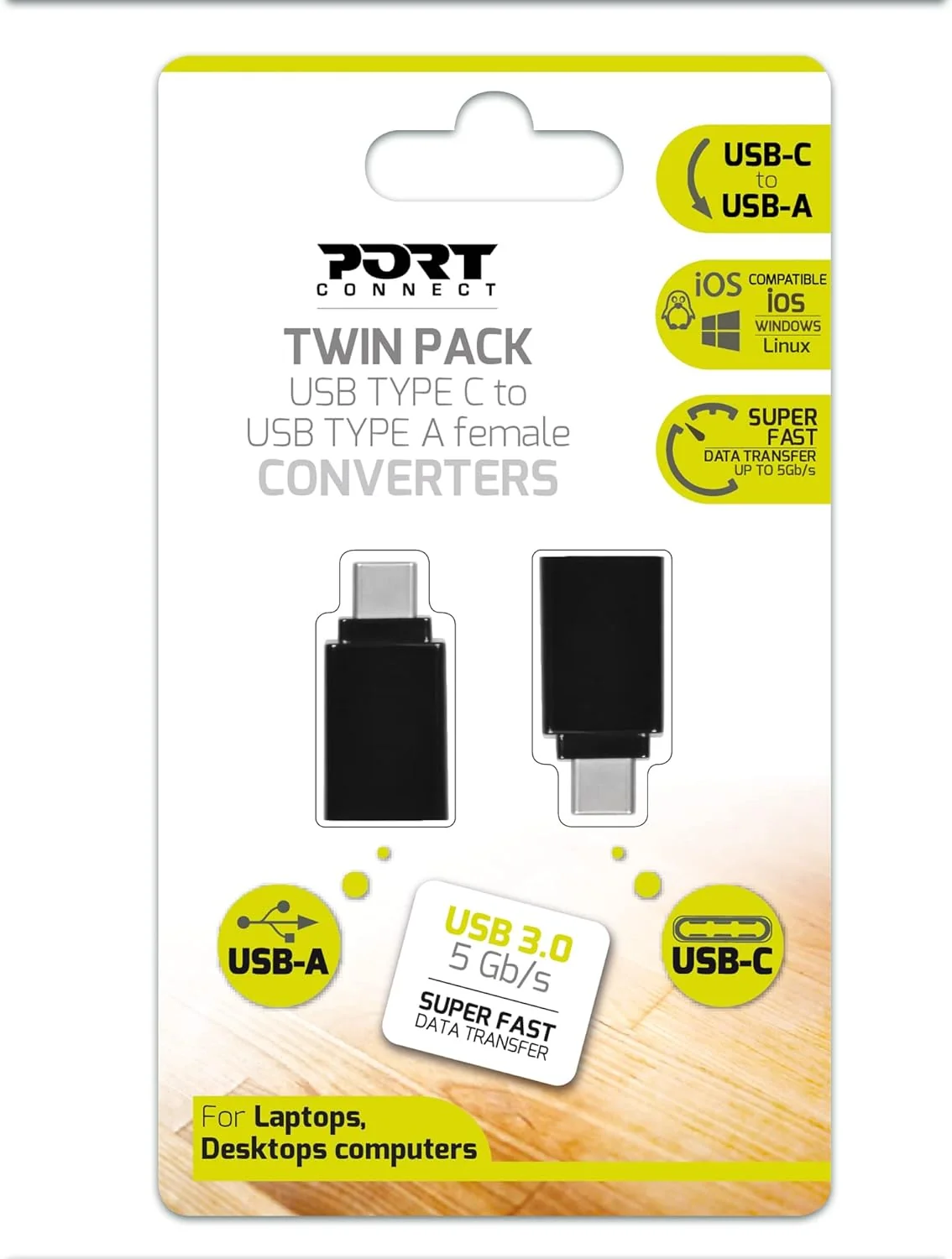 Adaptador Port Designs USB-C para USB-A Pack 2 Unidades - Imagem 8