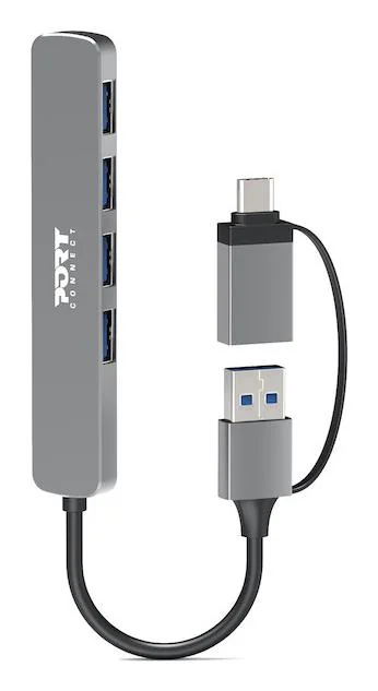 Hub USB 3.0 Port Designs Slim Combo 4 Portas - Imagem 1