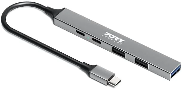 Hub USB Port Designs 5 Portas 3x USB-A + 1x USB-C com PD 100W - Imagem 2