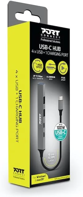 Hub USB Port Designs 5 Portas 3x USB-A + 1x USB-C com PD 100W - Imagem 8