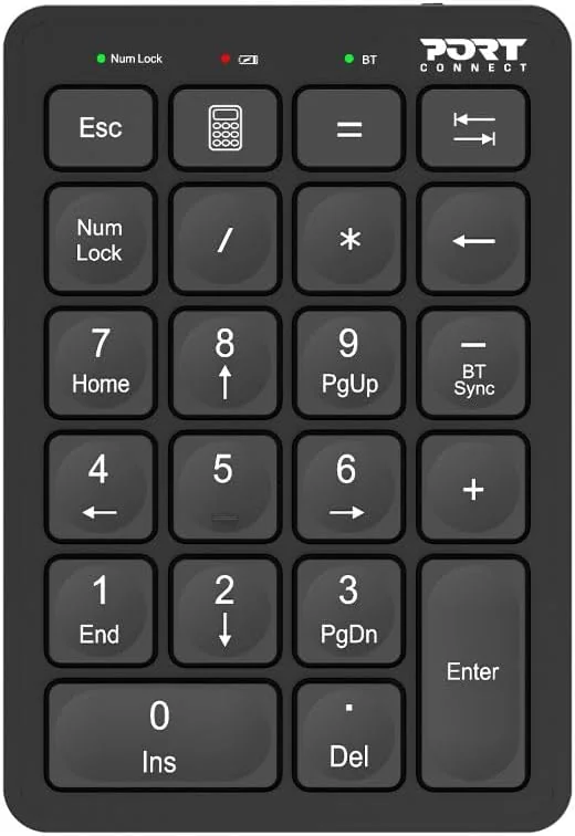 Teclado Numérico Bluetooth Recarregável Port Designs 22 Teclas Preto - Imagem 6