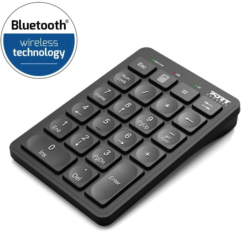 Teclado Numérico Bluetooth Recarregável Port Designs 22 Teclas Preto - Imagem 2