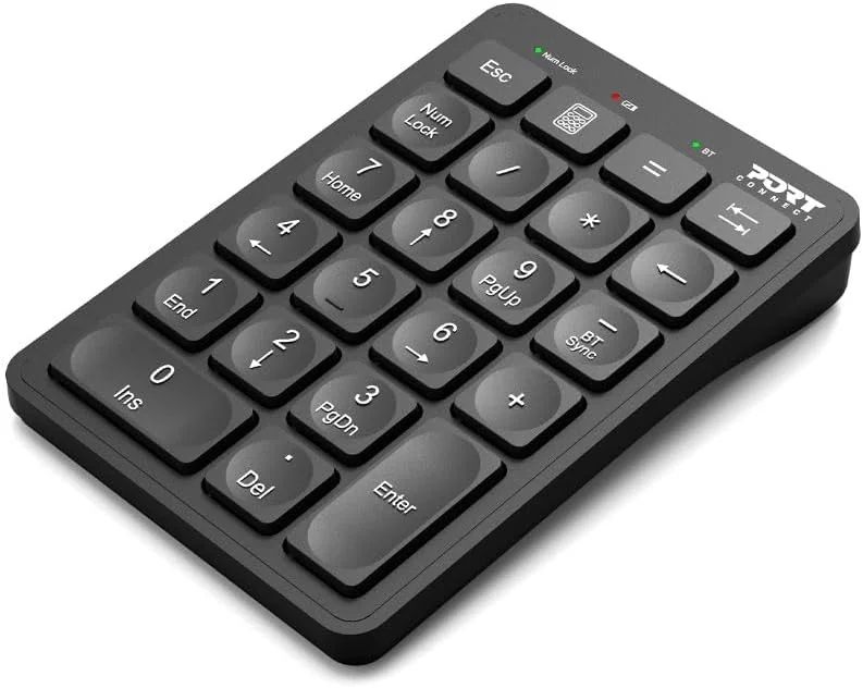Teclado Numérico Bluetooth Recarregável Port Designs 22 Teclas Preto