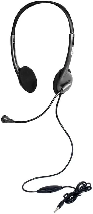 Auscultadores com Microfone Port Designs Stereo Headset Jack 3.5mm Combo Controlo Volume Cabo 1.2m - Imagem 2