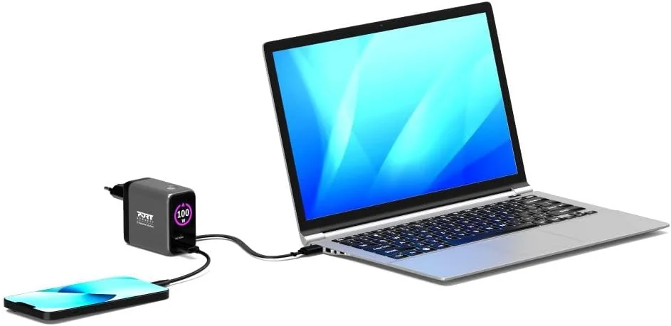 Carregador GaN Port Designs USB-C 100W PD 3.0 OLED Retractable Cable Universal para Portátil Smartphone - Imagem 10