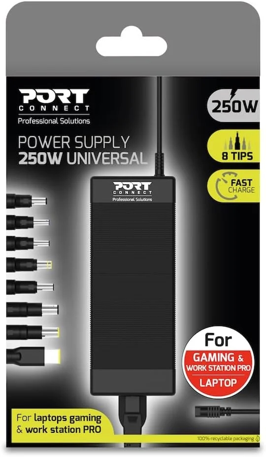 Fonte de Alimentação Universal Port Designs 250W para Portáteis Gaming e Workstation EU - Imagem 4