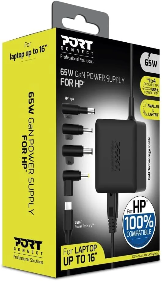 Carregador portátil Port Designs 65W GaN para HP, ficha EU, compacto e universal - Imagem 8