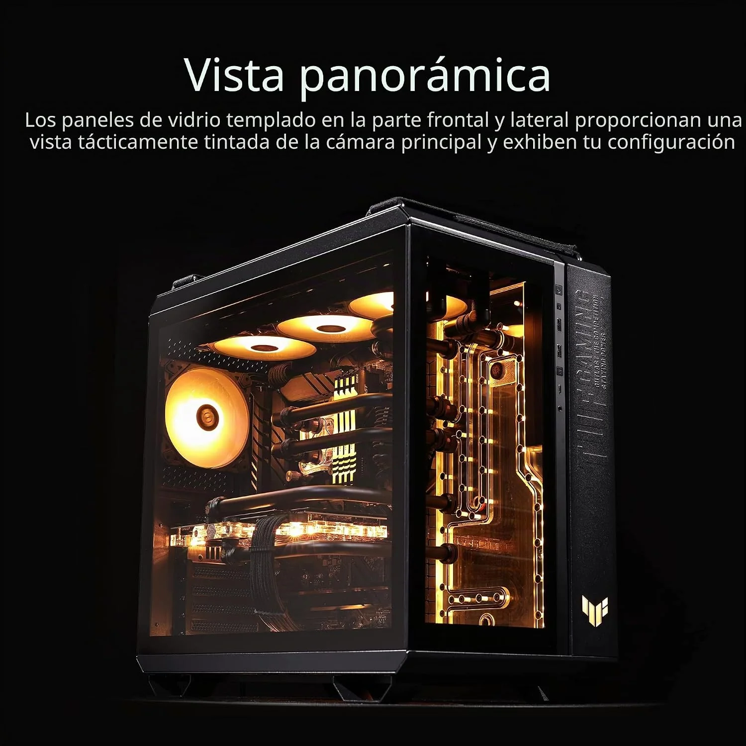 Caixa PC midi tower ATX ASUS TUF Gaming GT502 Plus TG ARGB vidro temperado branca - Imagem 3