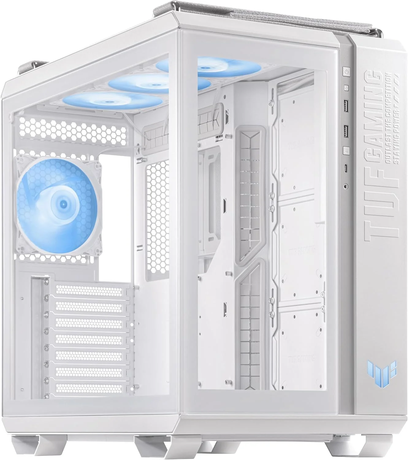 Caixa PC midi tower ATX ASUS TUF Gaming GT502 Plus TG ARGB vidro temperado branca