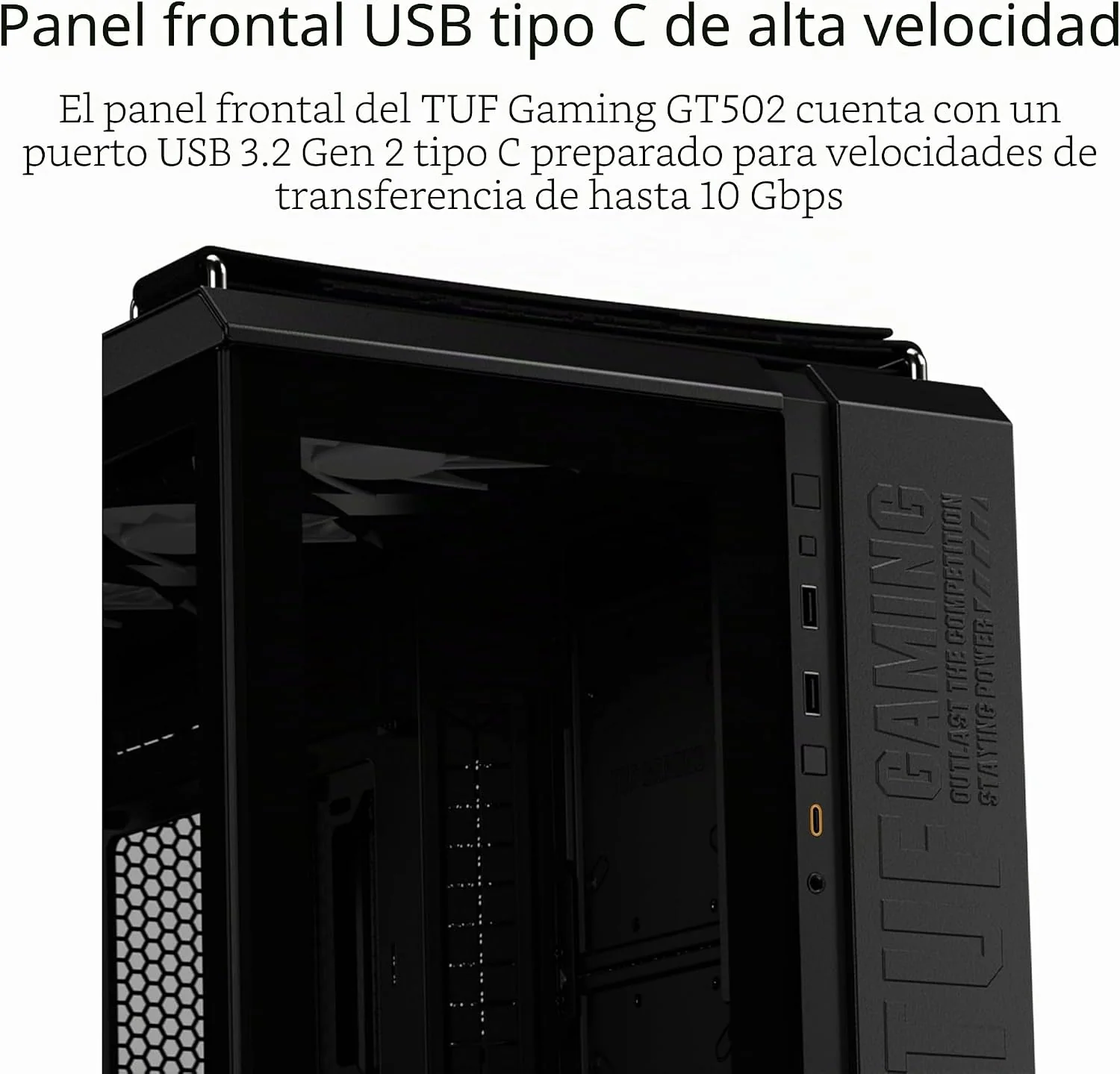 Caixa PC midi tower ATX ASUS TUF Gaming GT502 Plus TG ARGB vidro temperado branca - Imagem 5