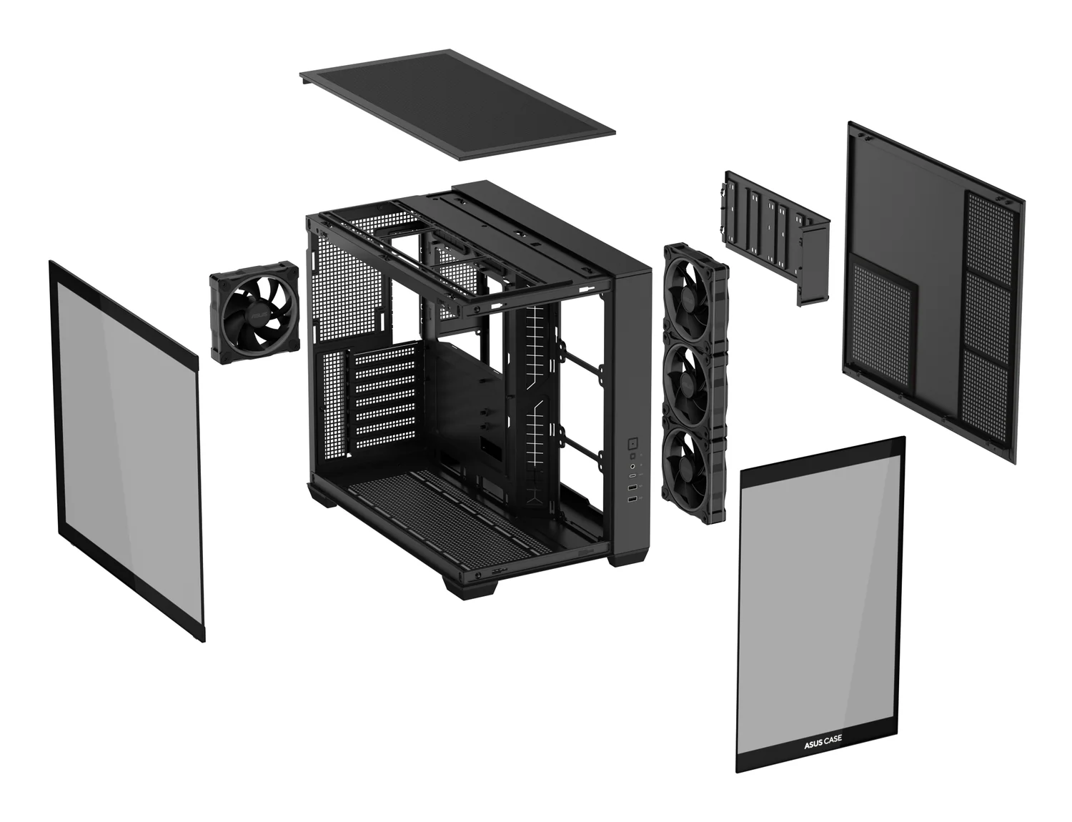 Caixa para PC ASUS A32 Plus Midi Tower ATX Vidro Temperado ARGB USB-C Preta - Imagem 15