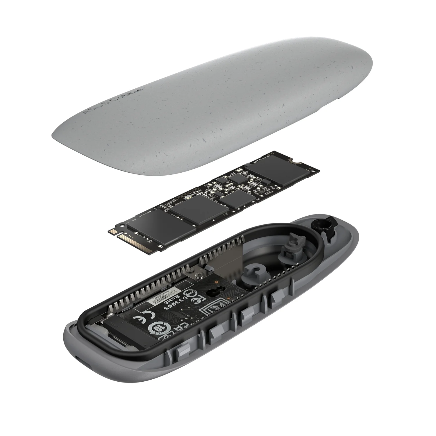 Caixa Externa SSD Asus Cobble M.2 NVMe SATA USB-C 3.2 Gen 2 10Gbps Cinzenta - Imagem 10