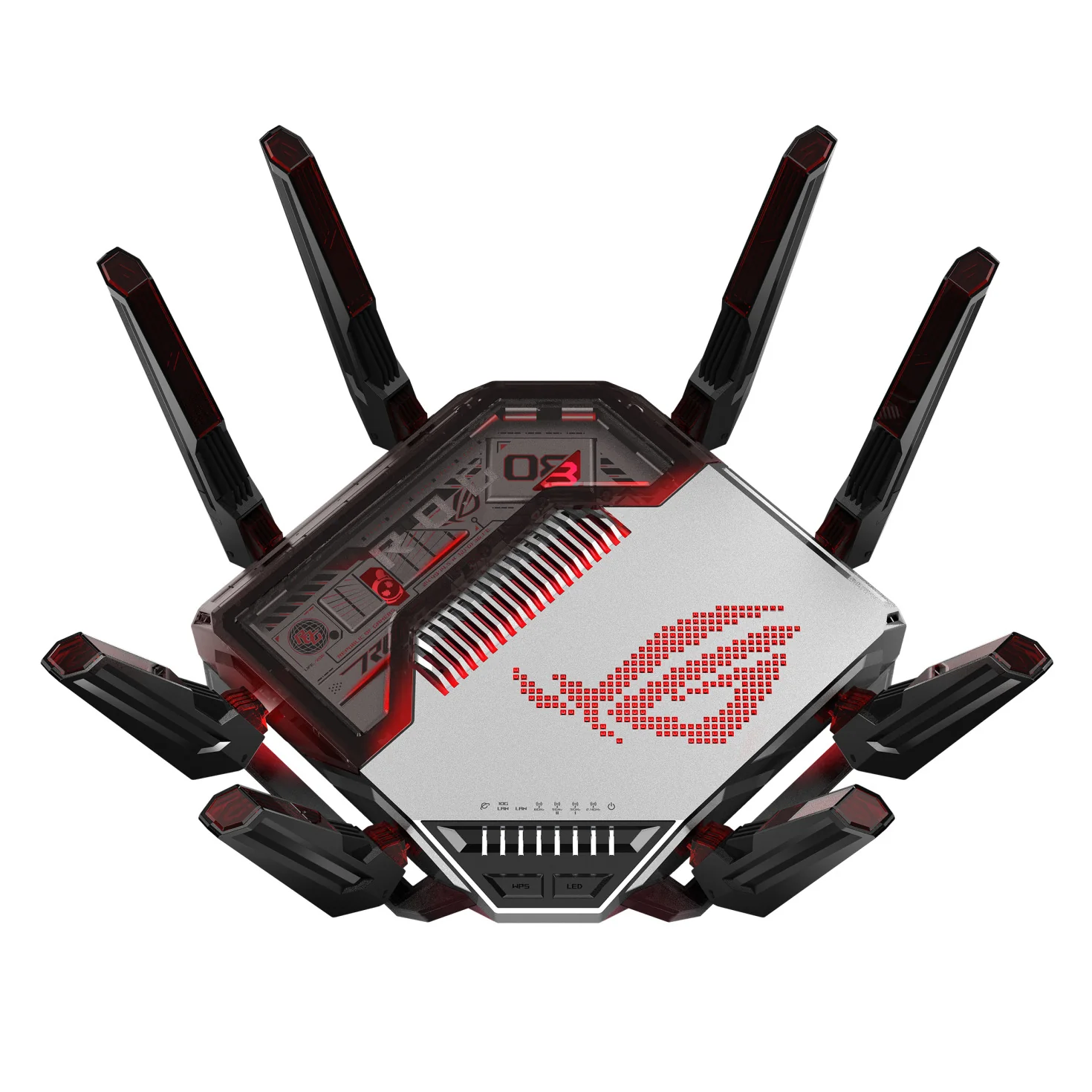 Router Gaming Asus ROG Rapture GT-BN98 Quad-Band WiFi 8 11529Mbps Dual 10G AiMesh Preto - Imagem 2