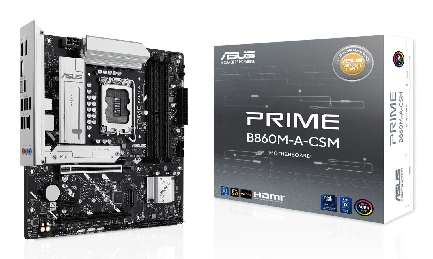 Motherboard ASUS Prime B860M-A-CSM Intel B860 LGA 1851 micro ATX DDR5 - Imagem 1