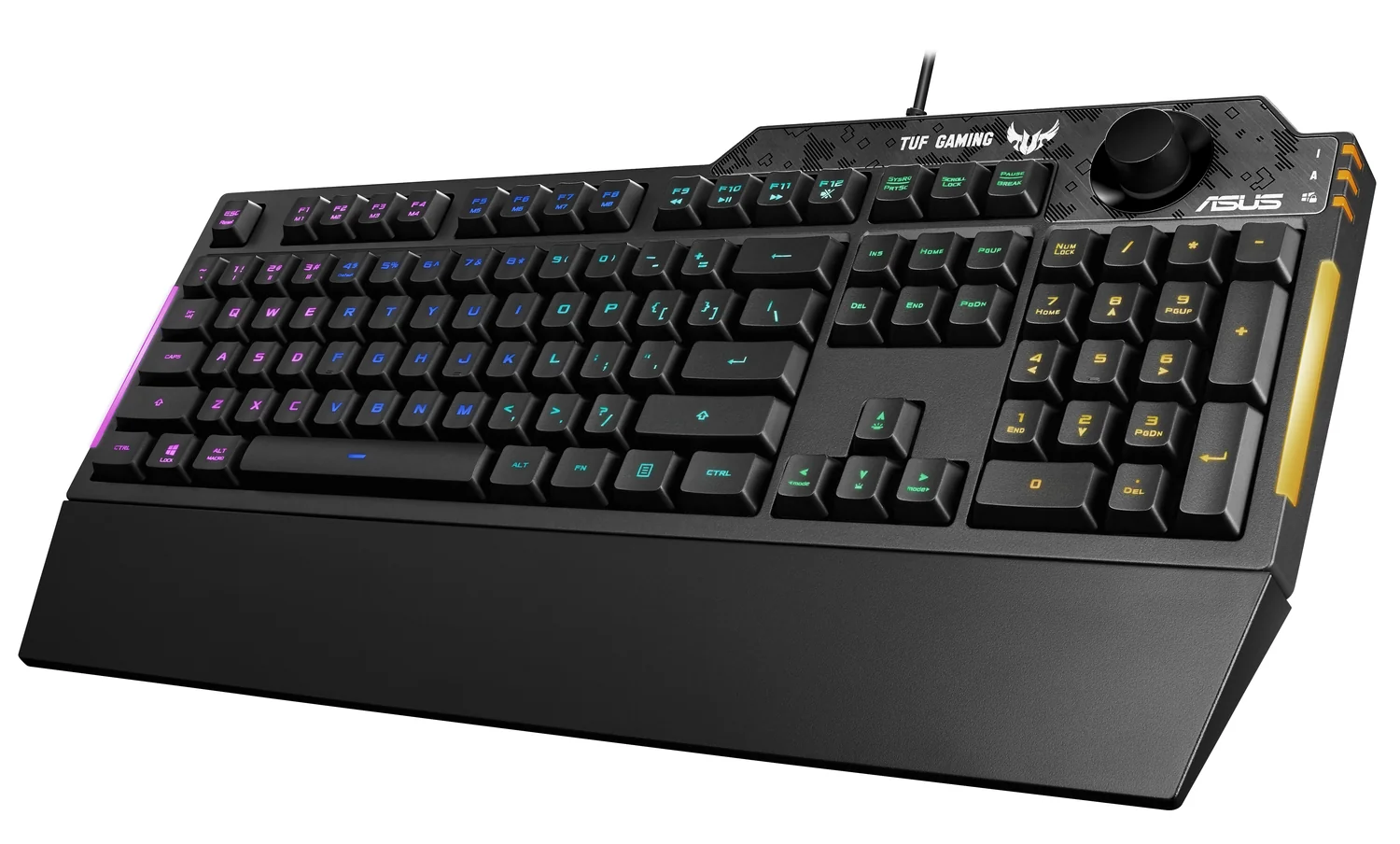 Teclado Gaming ASUS TUF Gaming K1 RGB Mecânico Layout US com Descanso de Pulso Preto
