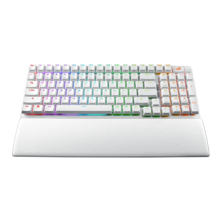 Teclado Mecânico Gaming Sem Fios Asus ROG Strix Scope II 96, 96%, RGB, USB+RF+Bluetooth, Branco - Imagem 5