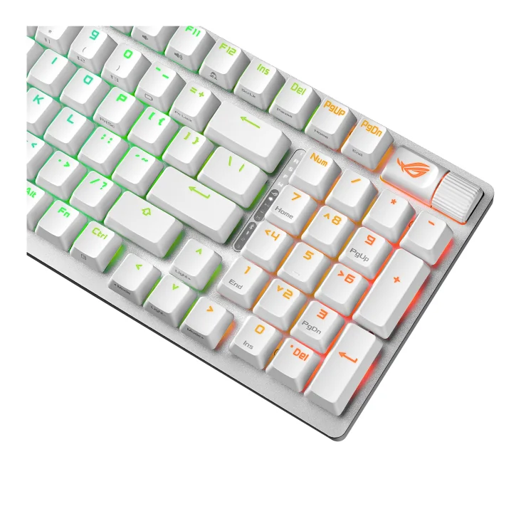 Teclado Mecânico Gaming Sem Fios Asus ROG Strix Scope II 96, 96%, RGB, USB+RF+Bluetooth, Branco - Imagem 2