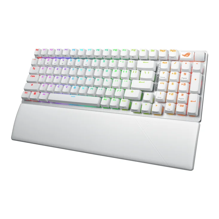 Teclado Mecânico Gaming Sem Fios Asus ROG Strix Scope II 96, 96%, RGB, USB+RF+Bluetooth, Branco - Imagem 3