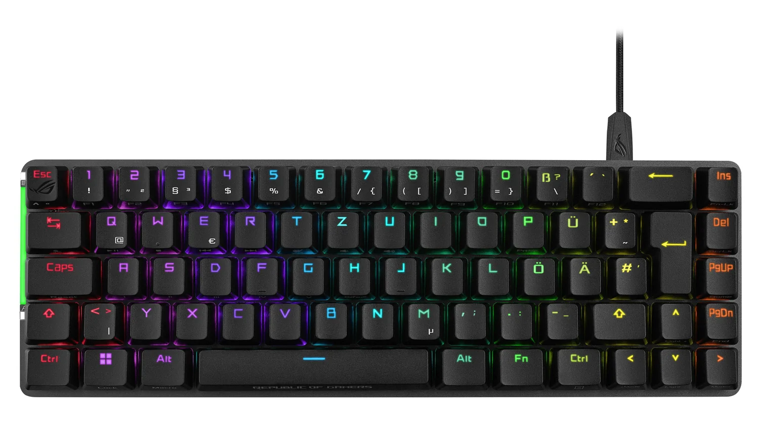 Teclado mecânico gaming Asus ROG Falchion Ace 75 HE HFX V2X 65% USB-C preto