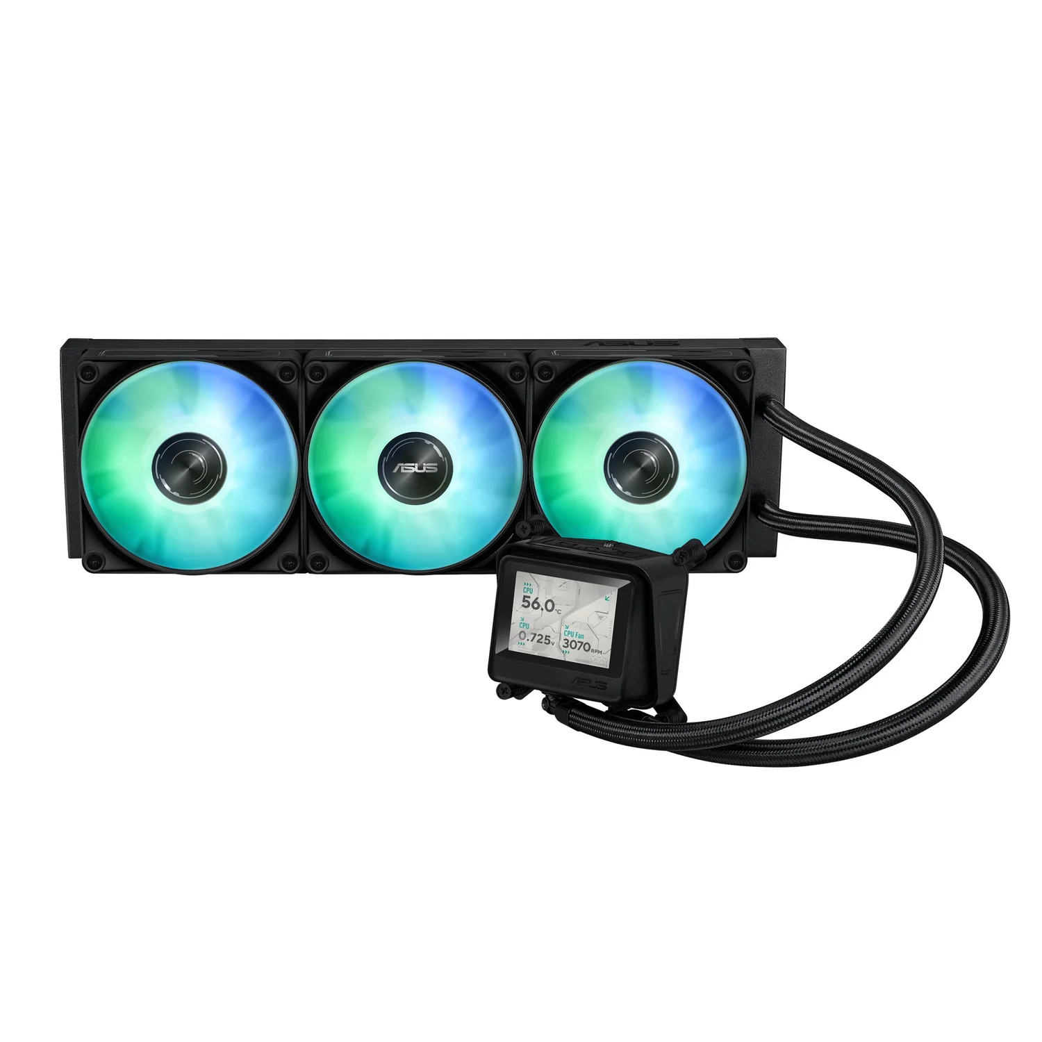 Sistema de refrigeração líquida CPU Asus MAX GAMING LC 360 ARGB LCD 3x120mm preto - Imagem 1