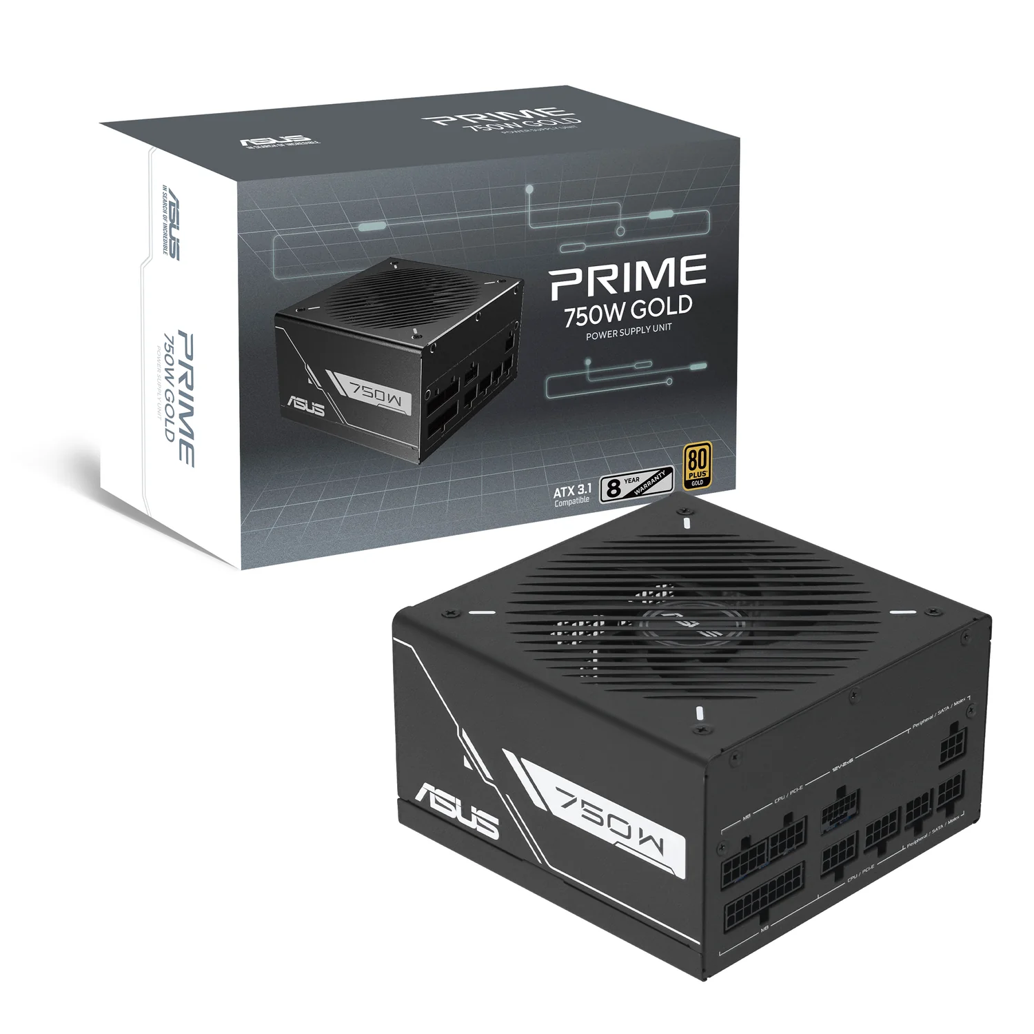 Fonte de Alimentação ASUS Prime 750W Gold 750W ATX 3.1 Totalmente Modular Preto - Imagem 12