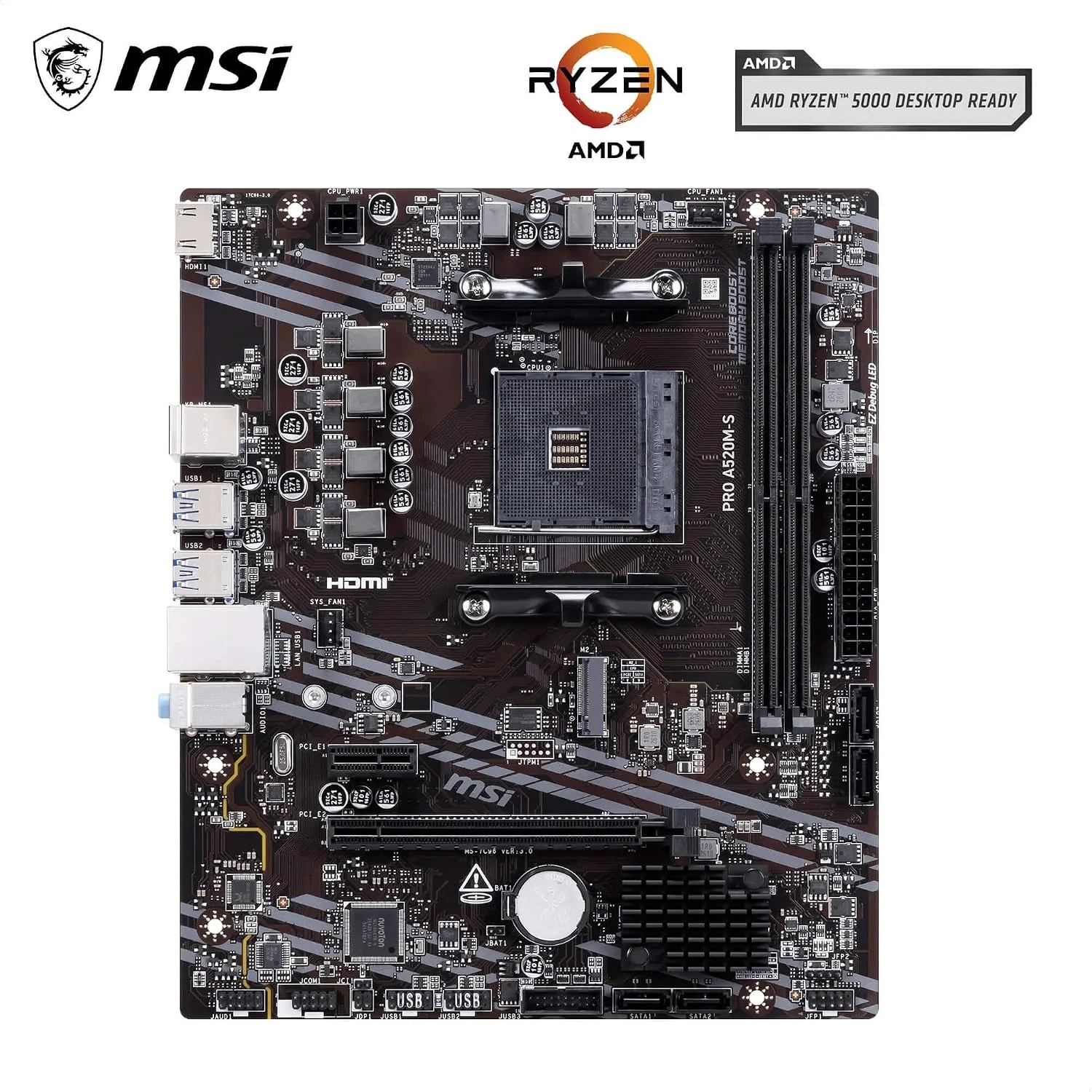 Motherboard MSI PRO A520M-S Socket AM4 AMD A520 Micro-ATX - Imagem 2