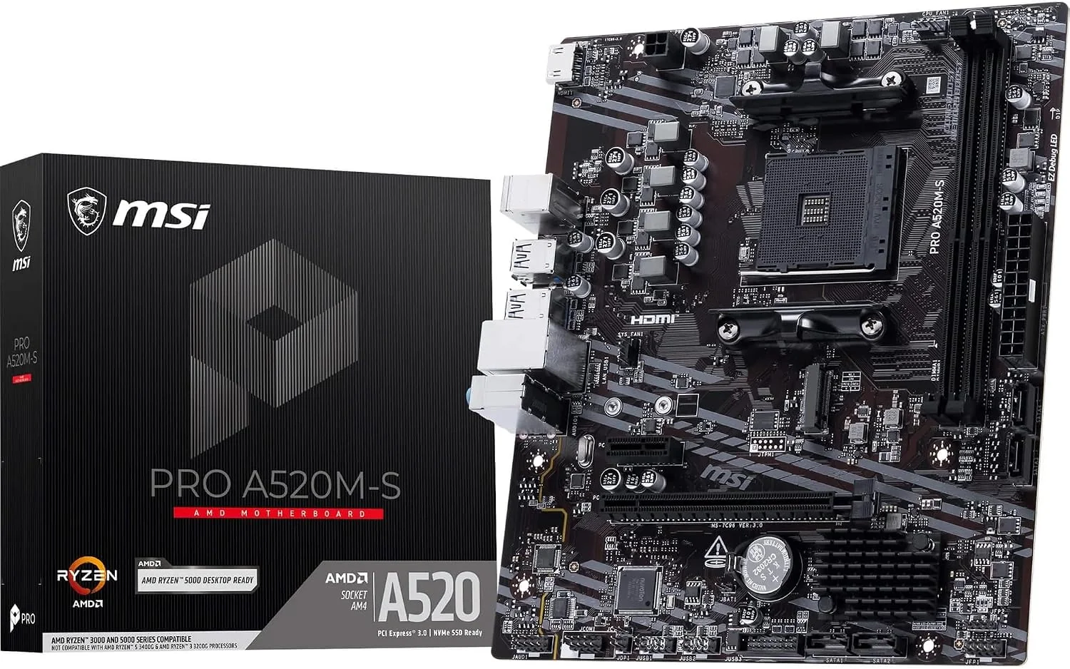 Motherboard MSI PRO A520M-S Socket AM4 AMD A520 Micro-ATX